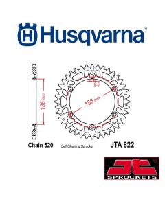 JT SPROCKETS ALUMINIUM ACHTERTANDWIEL - HUSQVARNA (IT) & >14