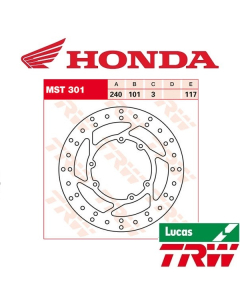 TRW REMSCHIJF - VOOR & ACHTER - HONDA