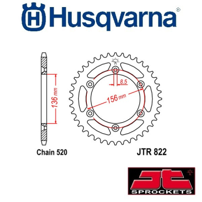 JT SPROCKETS STALEN ACHTERTANDWIEL - HUSQVARNA (IT) & >14