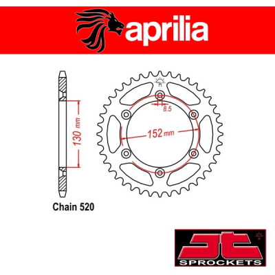 JT SPROCKETS STALEN ACHTERTANDWIEL - APRILIA 