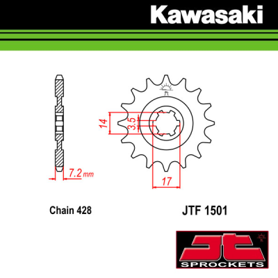 JT SPROCKETS STALEN VOORTANDWIEL - KAWASAKI