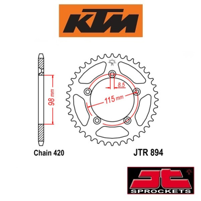 JT SPROCKETS STALEN ACHTERTANDWIEL - KTM