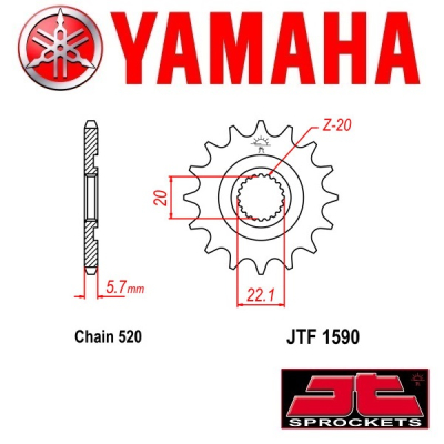 JT SPROCKETS STALEN VOORTANDWIEL - YAMAHA