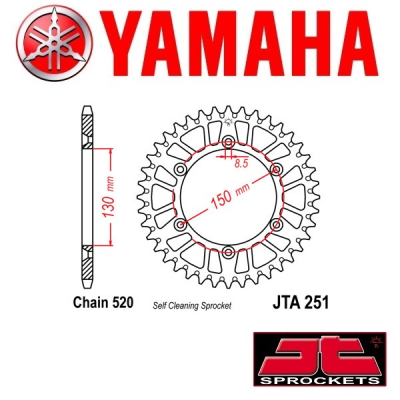 JT SPROCKETS ALUMINIUM ACHTERTANDWIEL - YAMAHA